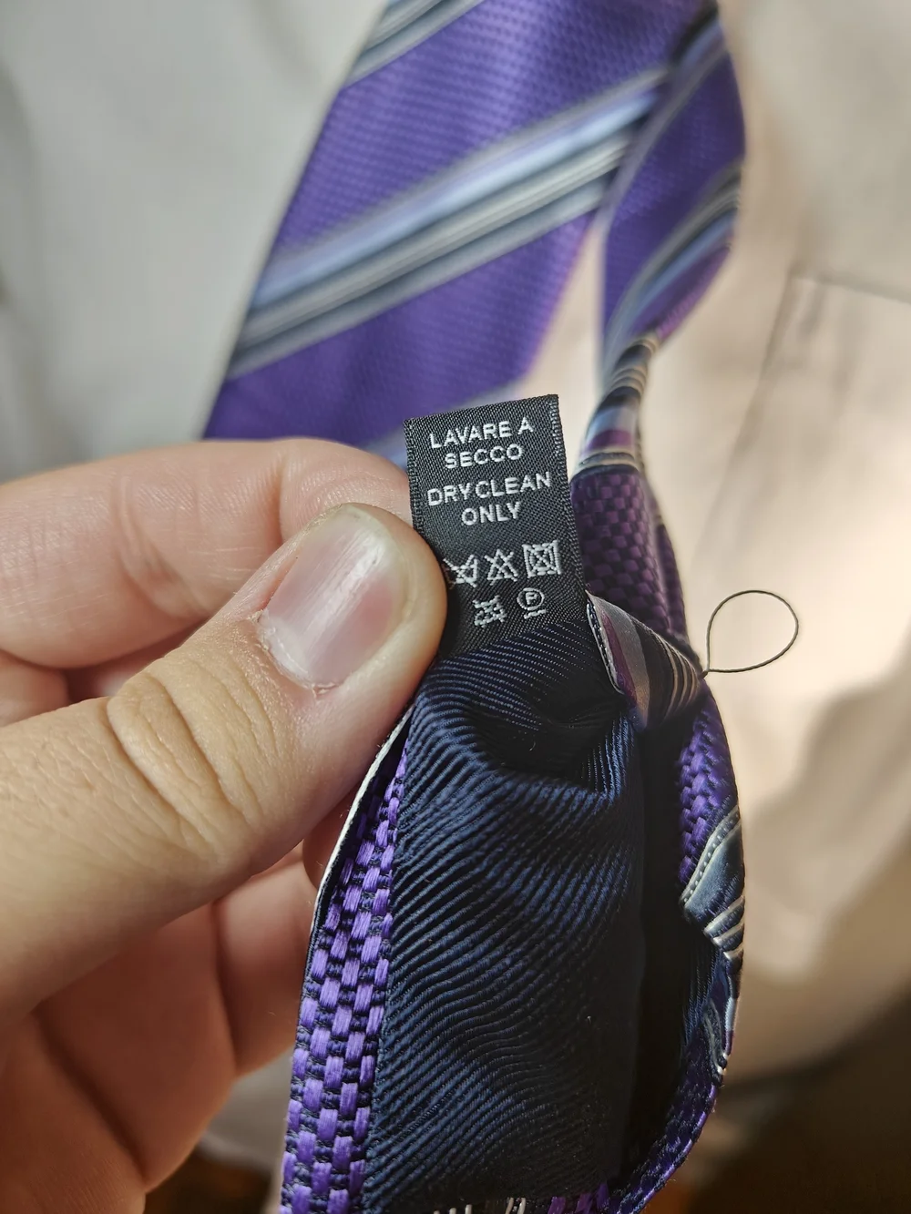 Ermenegildo Zegna Purple Striped 100% Silk Jacquard Tie Made in Italy
